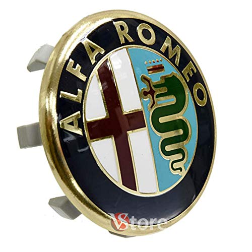 4x Alfa Romeo Giulia (ab 2022) Nabendeckel-Aufkleber - 60mm, Alu/ABS - Auto Rad-Dekoration