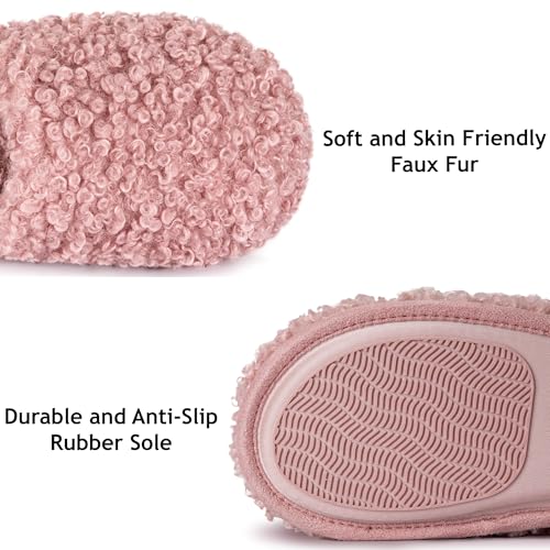 RockDove Women's Twirl Fleece Fuzzy House Scuff Slipper with Memory Foam3