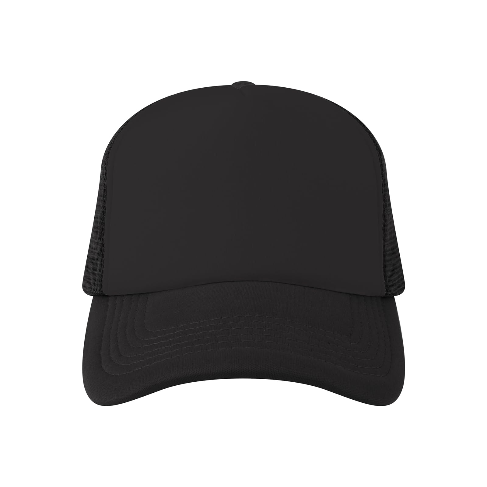 TOPTIE 5 Panel Foam Front Trucker Hat High Crown Mesh Back Snapback Cap