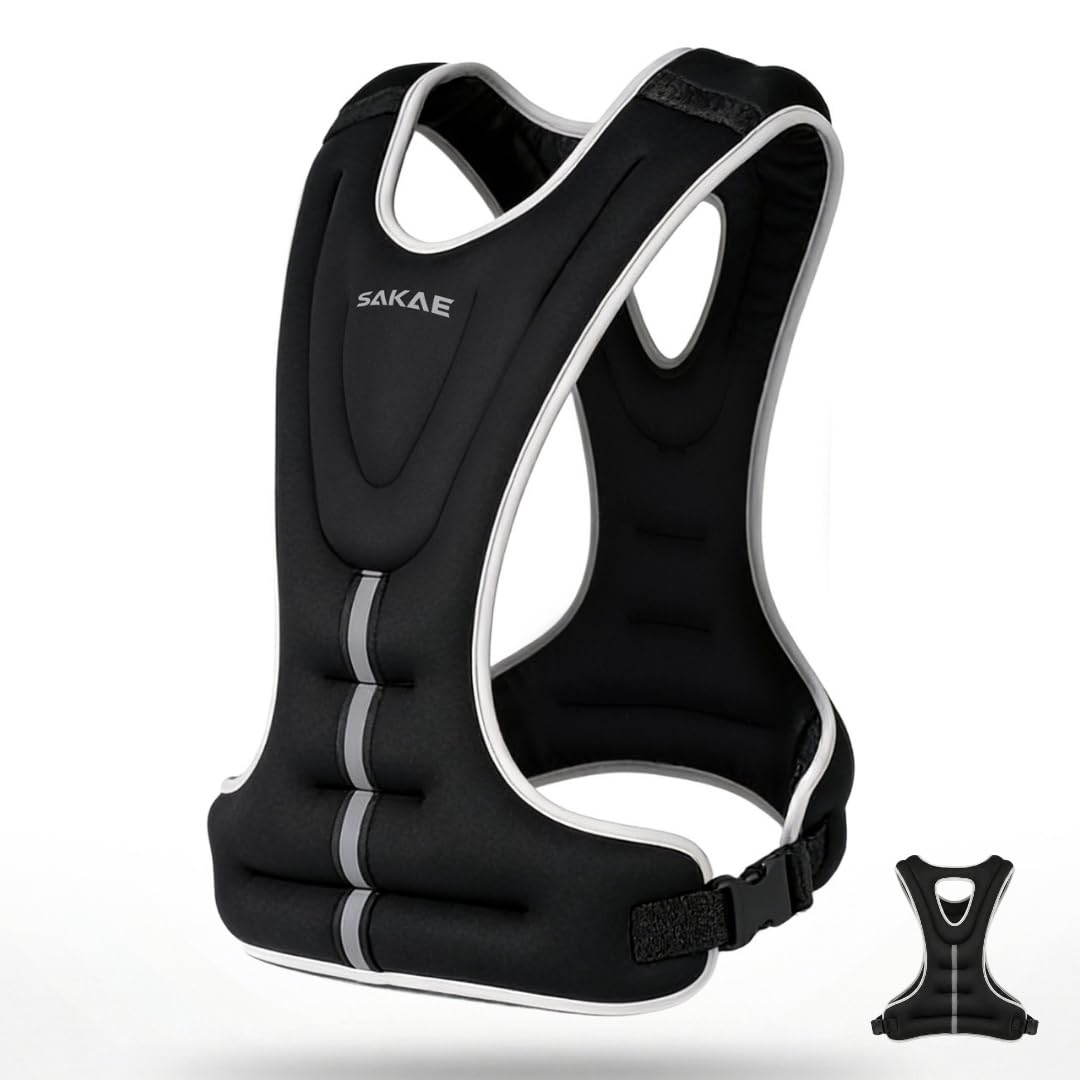 SAKAE AirFlow X Weighted Vest 3.6kg/8lb, Open-Side Adjustable Fitness Vest for Women, Walking, Home Workouts, Light Jogging & Low-Impact Training