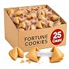 Fortune Cookies | 25 Pack | Individually Wrapped Fortune Cookies for Christmas, Parties, Weddings, Events, and Celebrations with Fun Fortunes -25 Pack