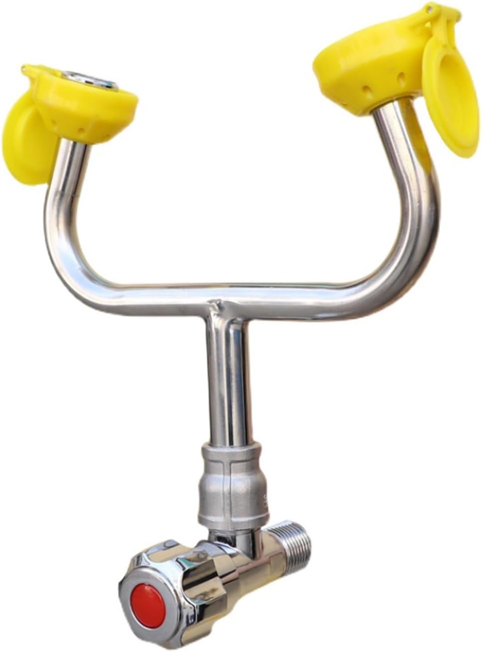 304 Stainless Steel Eyewash Nozzle Wall Mounted Countertop Faucet with Dual Spray Heads for Lab and Industrial Use