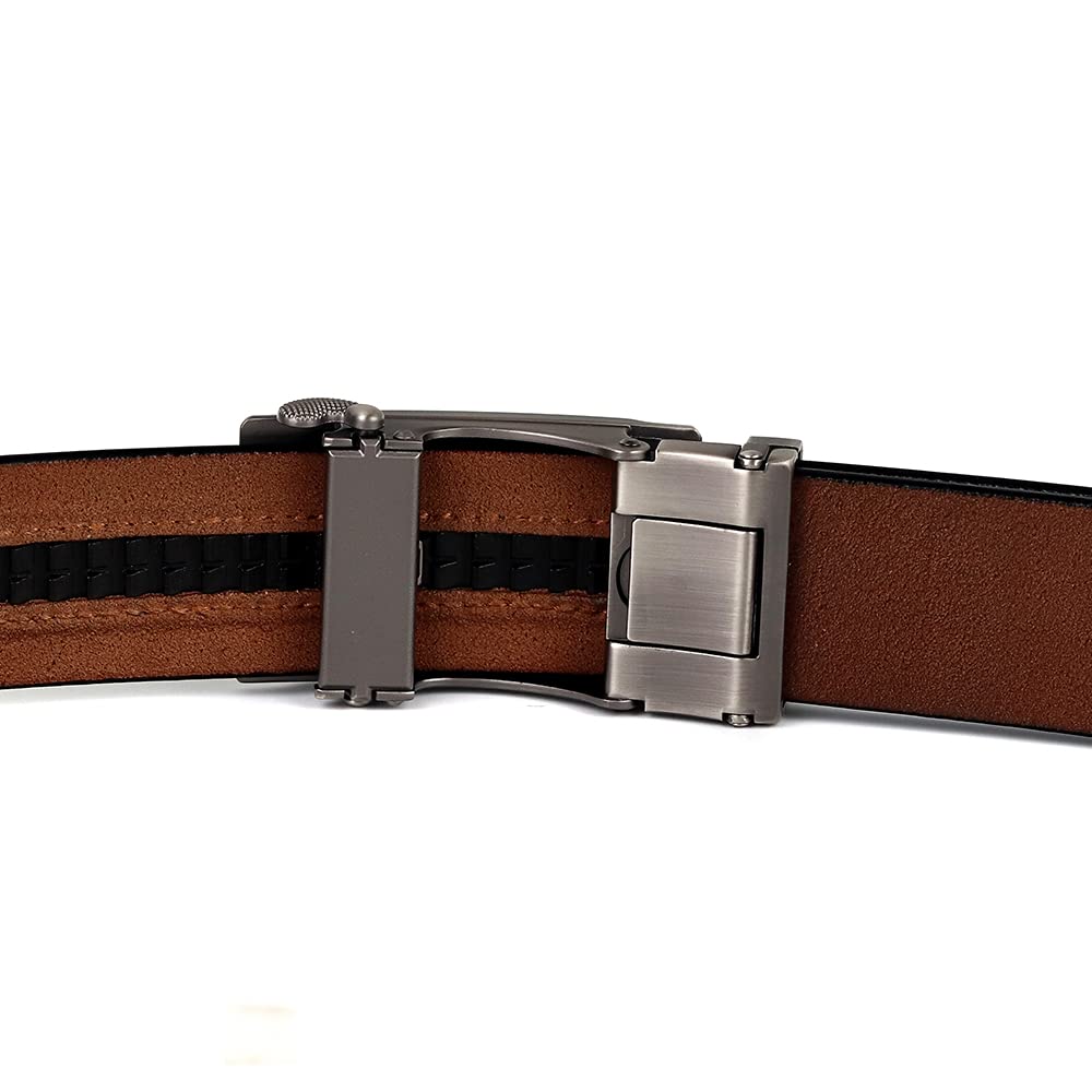 Cintura, Uomo Cintura in Pelle di Lusso di Lusso Black Bowhide Pantalone Cinturino Cinturino in Lega Fibbia a Fibbia Automatica retrò Cinghie (Belt Length : Length 110cm, Color : Nero)