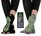FITLEAF Toeless Yoga Socks for Women – Non Slip Grip Half Toe Socks for Pilates, Ballet, Barre – 2 Pairs