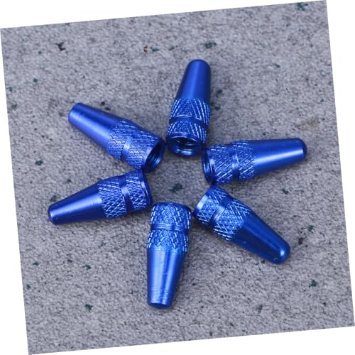6 Und. Tapones de válvula azules para bicicleta miniatura 7