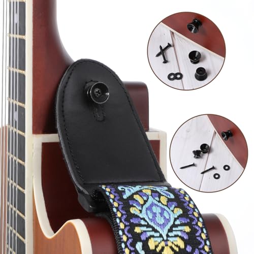 image for BOHUIZ 6 Pcs Guitar Strap Button Lock, Guitar Strap Locks Pins with Mo