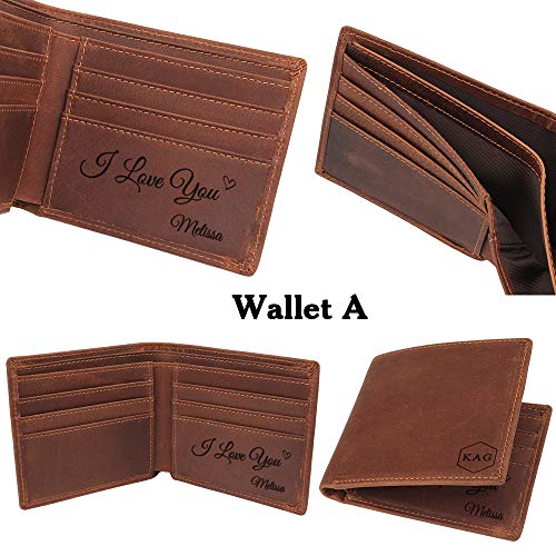 Awofer Custom Mens Engraved Leather Wallet, Anniversary & Dad Present2