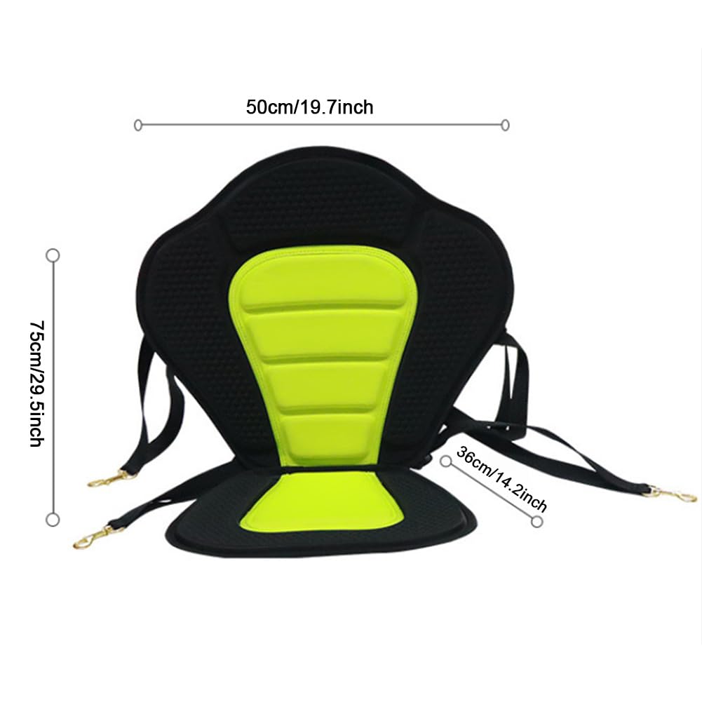 Paddelboard-Sitz, verstellbar, Stand-Up-Paddle-Board-Sitz, gepolsterte Kanu-Rückenlehne, Sitz mit abnehmbarer Aufbewahrungstasche für Paddleboard, Kajak, Kanu und mehr (grün)