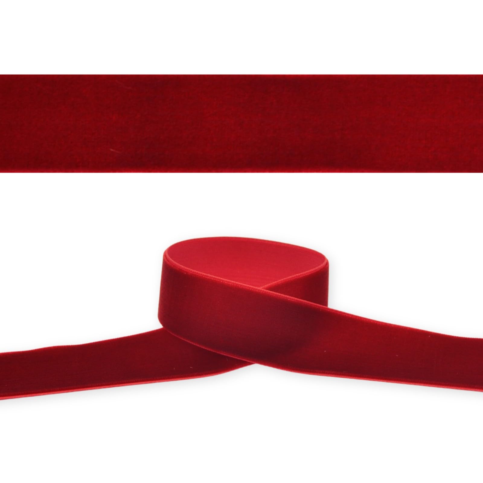 celloexpress 16mm Dark Red 135 Velvet Ribbon - High Density Single Faced Gift Wrap Bow Making (4m)