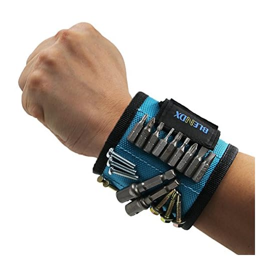 Magnetic Wristband, BLENDX Men Gifts Tool with Strong Magnets for Holding Screws, Nails, Drill Bits Cool Tools for Father's Day Gift for Him, Men, Husband, Dad, Guys, DIY-er