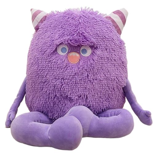Peluche monstre à corne de 50 cm : grand doudou mignon en coton avec bras et jambes pour enfants