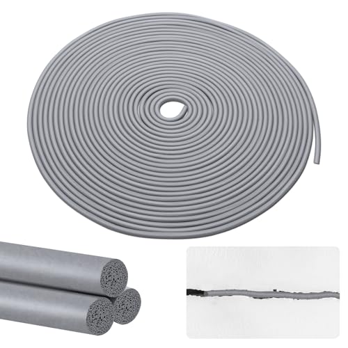 Coitak 1/4 Inch x 100 FT Backer Rod Foam Rubber Caulk Saver Concrete Expansion Joint Filler Weather Strip Seal for Gaps and Joints Gray