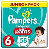 Pampers Baby-Dry Pants (Gr. 6 (ab 15 kg), Windeln mit Luftkanälen) 1er Pack (58 Stück)