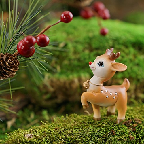 Top Collection Miniature Fairy Garden and Terrarium Reindeer Figurine, Red - Image 2