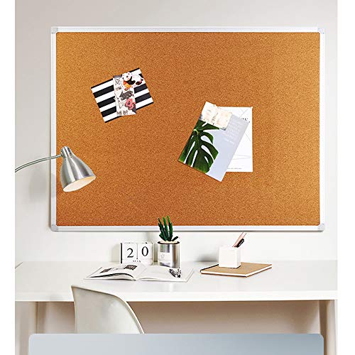 Biboc Cork Bulletin Board,Felt Board, Pin Board, Notice Board, Memo Board For Homes Or Offices,18 X 24 Inches, Silver Aluminium Frame #TOP3