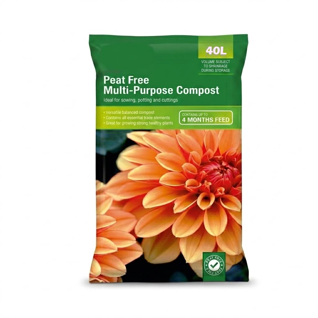 KasaBona Peat-Free Multi Purpose Compost – Organic Growing Media Soil Nutrient Enriched Potting Mix for Indoor & Outdoor Plants Seeds Flowers & Containers (40L)