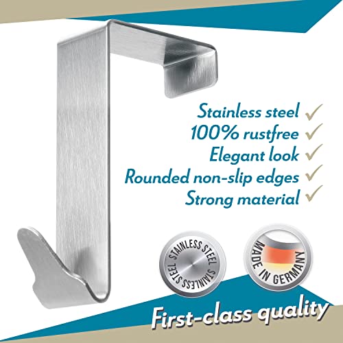 Menz Over Door Hook 6 Pack Silver, Stable Overdoor Hanger. Rust-Free Door Hangers for Clothes 4.6cm Fit. 15kg Coat Hanger - Image 2