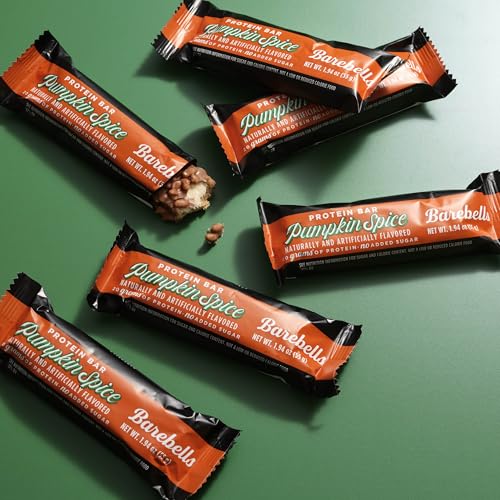 Image of Barebells Protein Bars Pumpkin Spice - 12 Count, 20g High Protein Treats - Seasonal Pumpkin Spice Nutrition Bar with Low Sugar - On-The-Go Breakfast or Post-Workout Snack
