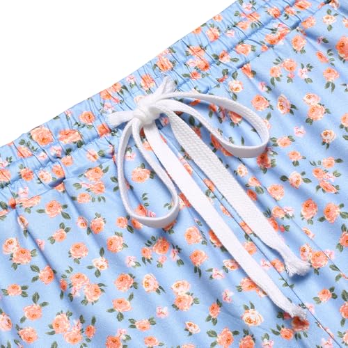 Image of 2 Pack Pajama Shorts for Women Cotton Sleep Shorts Casual Lounge Pants Drawstring Pj Bottoms