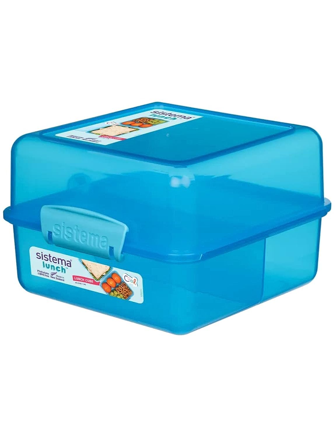 1.4L Cube Colored Lunch Box Blue, 31735