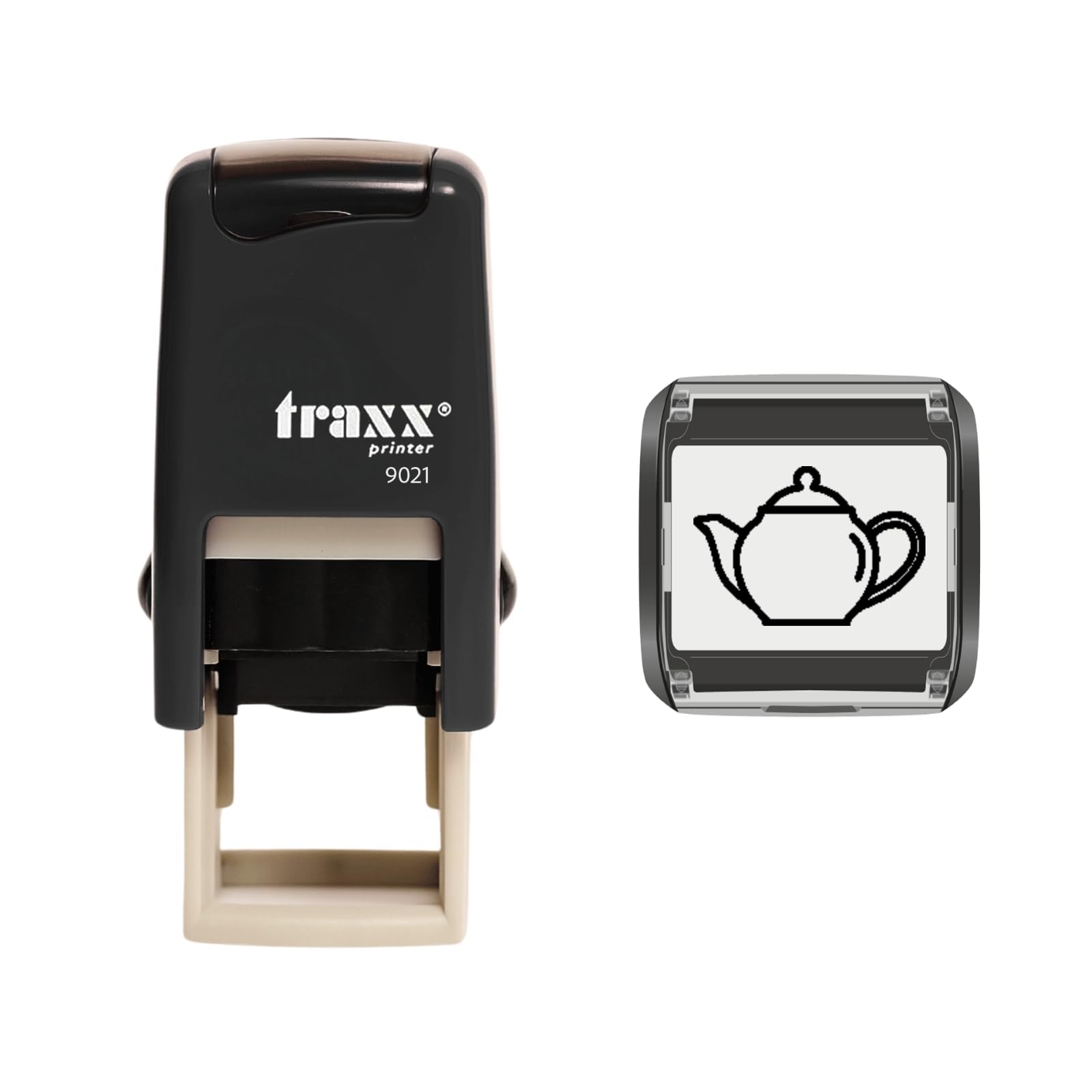Traxx 9021 Loyalty Card Self Inking Rubber Stamp Cafe Bar Restaurant Tea Coffee Shop *A Black Pot of Tea Design*