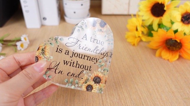 Presse-papier Personnalisé Cœur Acrylique Marraine - Message