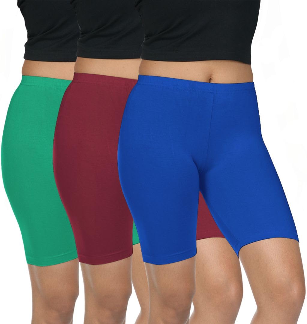 fly birds Pack of 3 Women Viscose Blend Solid Shorts (Chilly Green/Frenchwine)-picture-34