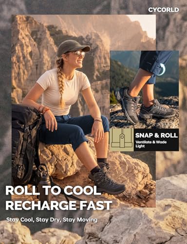 Image of Cycorld Women's-Hiking-Pants-Convertible Quick-Dry-Stretch-Lightweight Zip-Off Outdoor Pants with 5 Deep Pockets