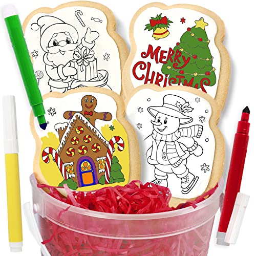 Christmas Cookie Decorating Kit Gift For Kids | 4 Jumbo Cookies +...