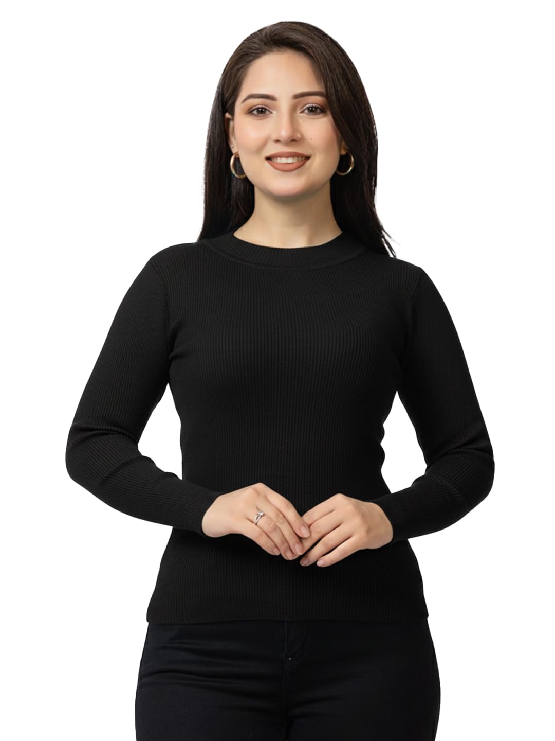 Women’s Woolen Yarn Skivi Top Sweater | Warm High Neck Winter Wear | Soft & Stretchable Free Size Pullover for Women