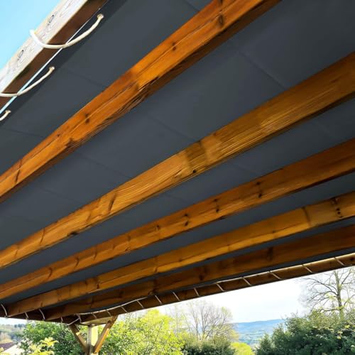 TECPLAST Toile Pergola Gris Anthracite 3x4 m LP506PR - Garantie 5 Ans - Bâche Pergola ou Tonnelle...