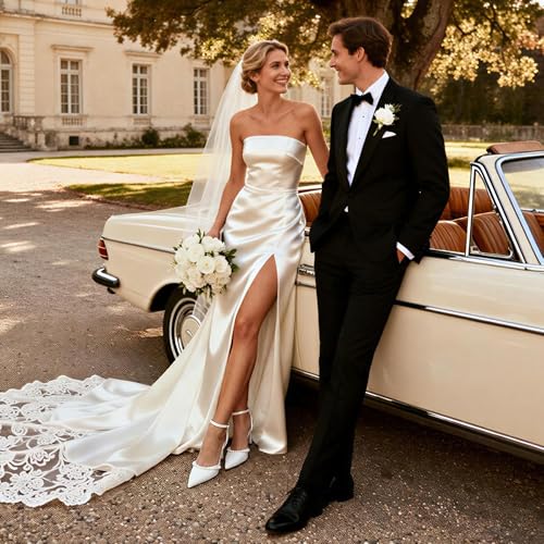 Image of QIY Closed Toe Ankle Strap Heels Women Pumps Pointed Toe Heeled Sandals for Women Stiletto Wedding Dress Shoes