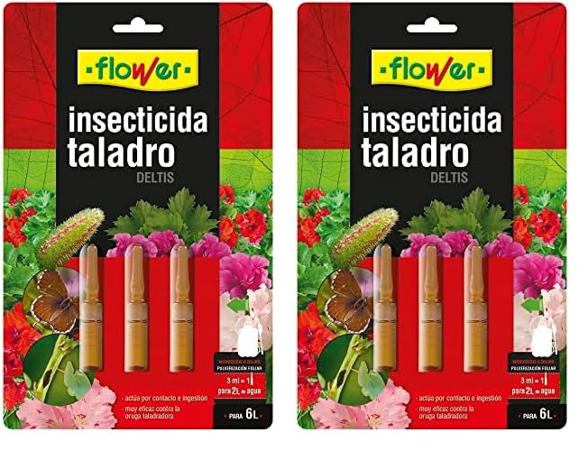 Flower - Insecticida Geranios Antitaladro Monodosis | Protección Total y Efectiva | Acción Preventiva y Curativa | Fácil Aplicación, Color Único (Paquete de 2)