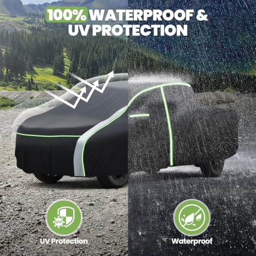 Image of Cartist 420D Car Cover for Honda Ridgeline 2006-2026, All Weather Car Cover for Ridgeline Accessories, Full Exterior Cover Rain Waterproof Protector with Zipper & Reflective Safety Strips