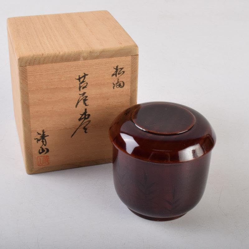 茶道具 清山作 松溜塗 鳥蒔絵 🎑 苫屋棗 共箱 V 8583 清斎