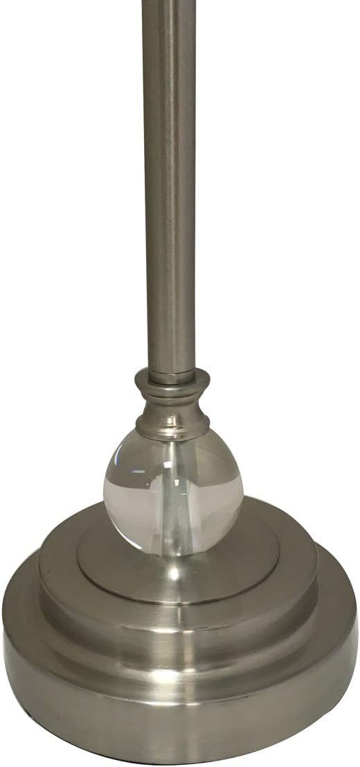 Royal Designs, Inc. 28" Crystal and Brushed Nickel Plating KD Pull Chain Lamp Base with Harp and Finial