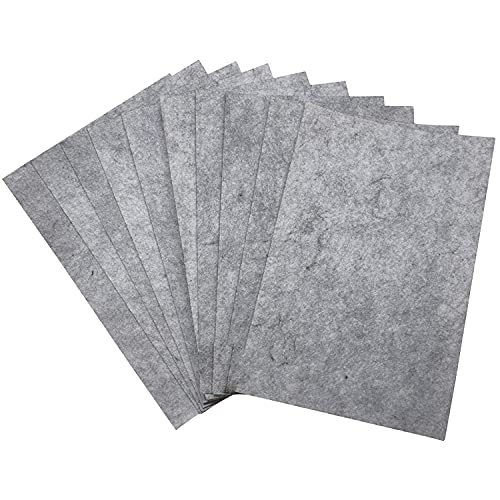 Image of Asian Hobby Crafts A4 Grey Felt Fabric Sheets for Flower Making & DIY Craft Projects, Scrapbooking, Sewing Dolls, Embroidery & Patchwork, School Projects, Kids Art & Craft Supplies, Home Decorations - Set of 10 Pcs