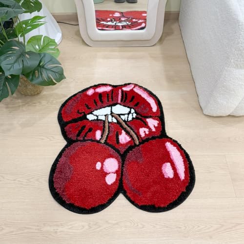 Tapete decorativo LAKEA Cherry Red Lips 71x64 cm ovalado miniatura 4