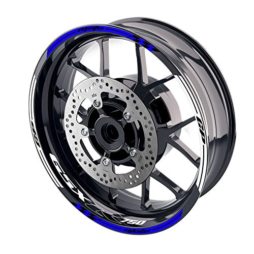 MC MOTOPARTS 17 inch Wheel Rim Stickers Decals AA02 Compatible with GSXR 750 92-20 09 12 13 14 15 16 17 18 19 20 (BLUE)