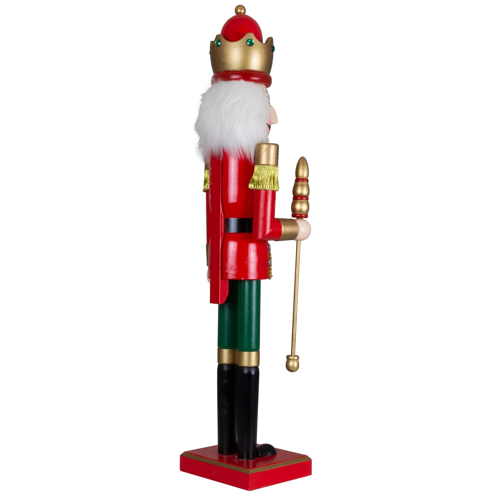 Nussknacker 60cm Dekofigur Holz König rot-grün