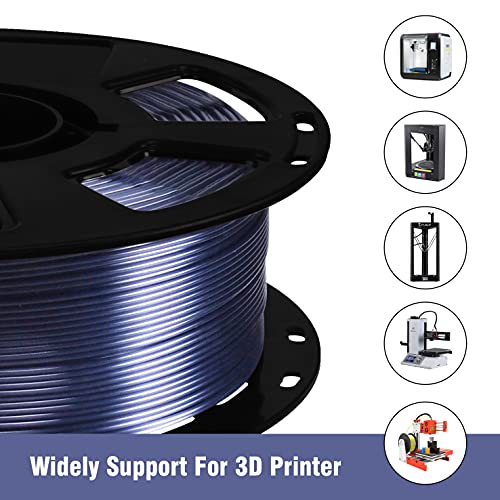 Image of 1.75mm Silk Pearlescent Shiny Black PLA Filament, 1kg 2.2lbs 3D Printing Material, Widely Support for FDM 3D Printer, Pack with Extra Filament Sample by BBLIFE