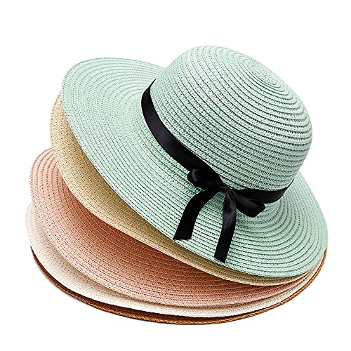 Custom Name Text Embroidery Beach Hats for Womens Sun Straw Hat Wide Brim Foldable Roll up Floppy Summer Hat2