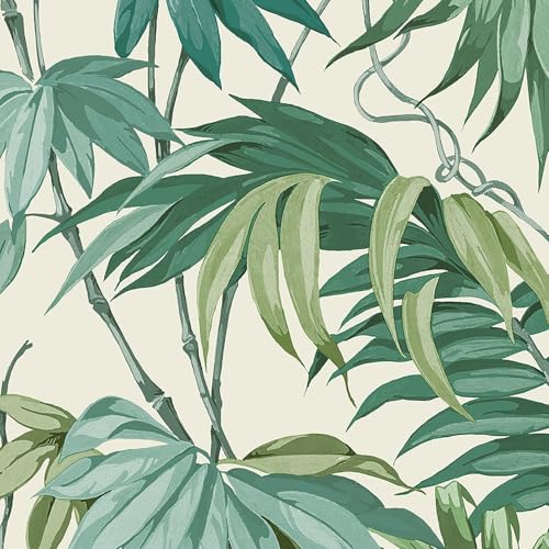 Palm House Green Wallpaper - Botanical Tropical Leaves Naturistic Feature Wall - Stylish Textured Paste The Wall Vinyl