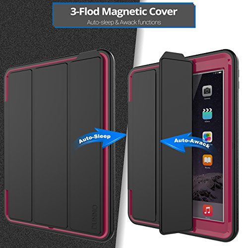 Dunno Ipad 6Th/5Th Generation Case, Ipad 9.7 Inch Case 2017/2018, Heavy Duty Full Protection Smart Case With Detachable Screen Cover/Stand For Ipad 9.7 2018/2017 Version (Black+Rose) #TOP4