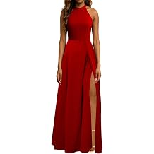 Formal Dress for Women Elegant Halter Neck High Split Wedding Guest Cocktail Party Prom Evening Long Dresses