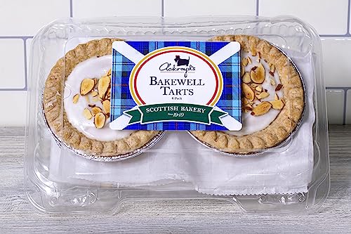 Ackroyd's Bakery Strawberry Almond Bakewell Tarts - 4 Pack - Strawberry Jam, Almond Cake - Perfect For Afternoon Tea, British Dessert, Scottish Teacake