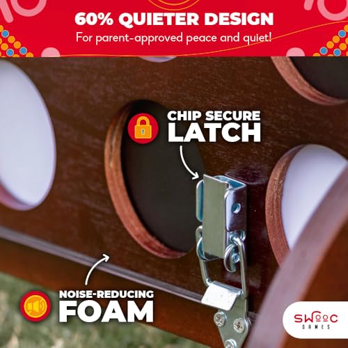 SWOOC Games - Giant Four in a Row (All Weather) With Carrying Case & 60% Quieter Design - Connect 4 for Outdoor, Yard, and Backyard - Kids and Adults3