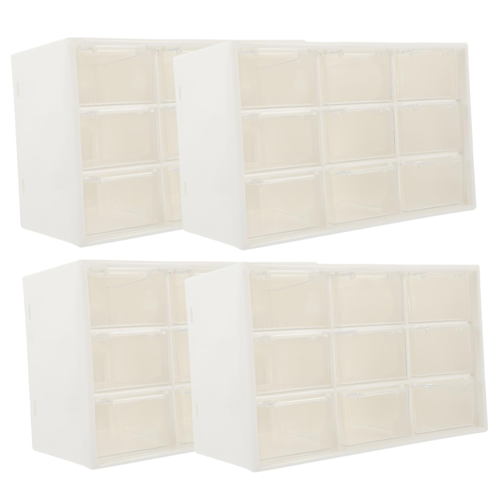 Alipis Lot de 4 Coffrets de Rangement à Tiroirs en Plastique Beige, Robuste et Pratique pour Bijoux et Cosmétiques, Organisateur pour Perles et Colliers