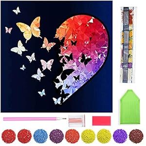 Zariocy 5D Diamond Painting vlinder liefde Full Drill Volwassenen Kits, Diamant Schilderij Kits Kristal Strass…
