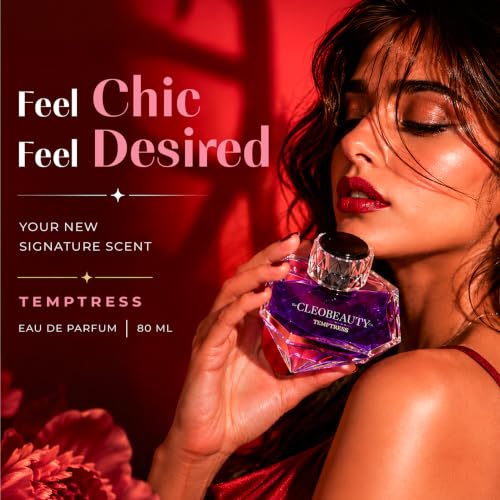 Image of TheCLEOBEAUTYCo. Temptress Eau De Parfum for Women 80ml | Long Lasting Floral Fruity Perfume | Premium Luxury Fragrance Spray | Everyday, Office, Party & Date Wear | Gift for Women